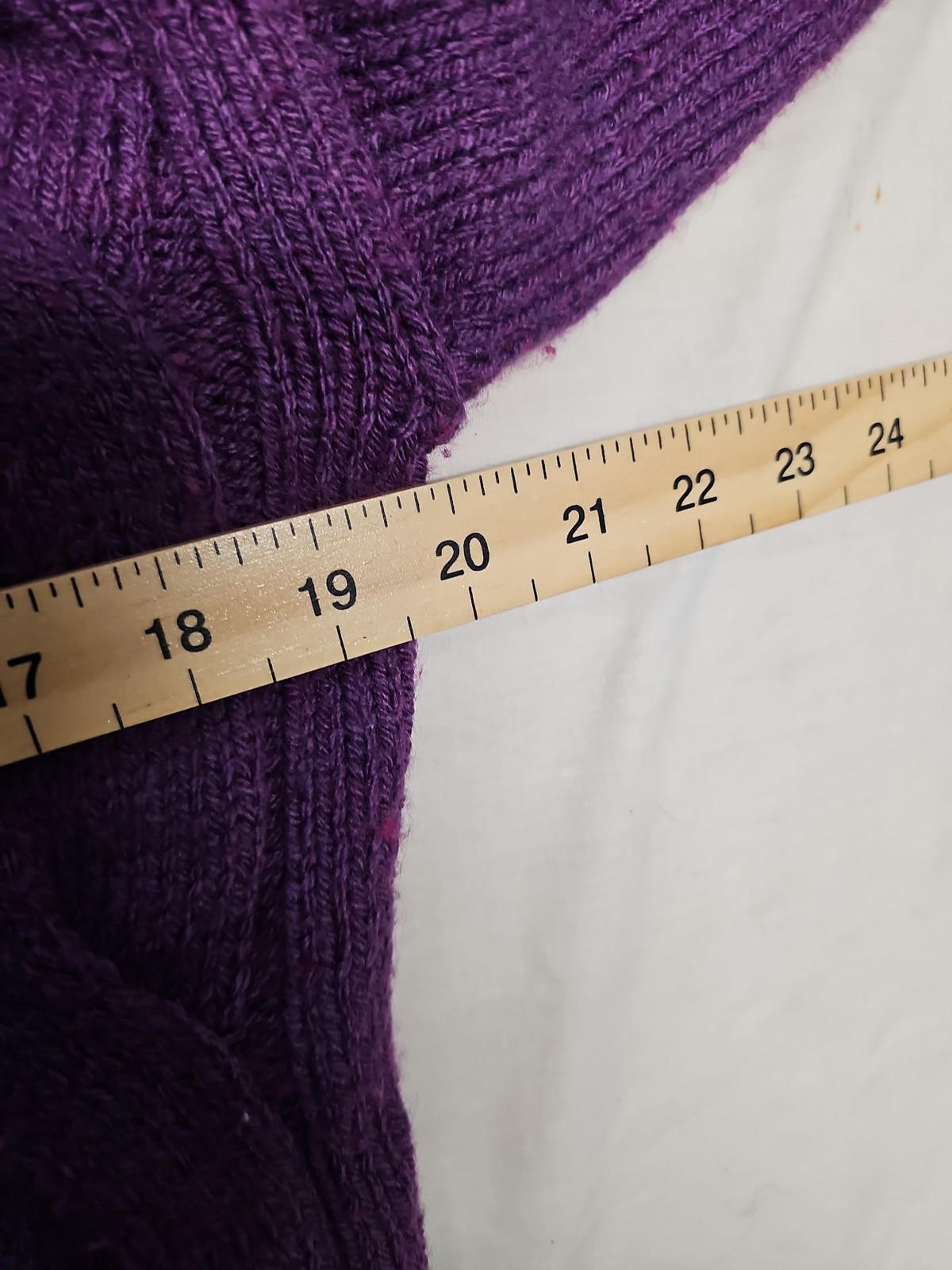 Next Purple Cable Knit V-Neck Jumper Size M A20 1430 - Image 5