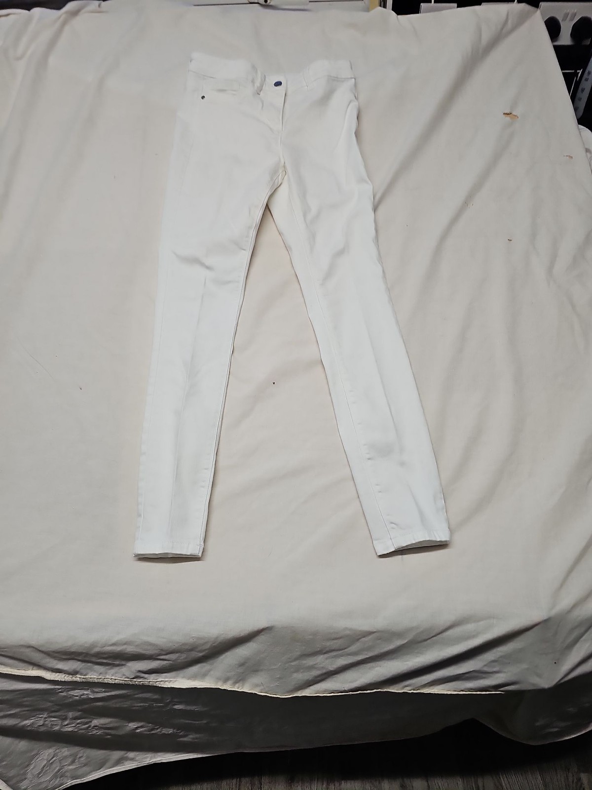 Next White Power Stretch Mid-Rise Legging Jeans Size 8R A20 1431