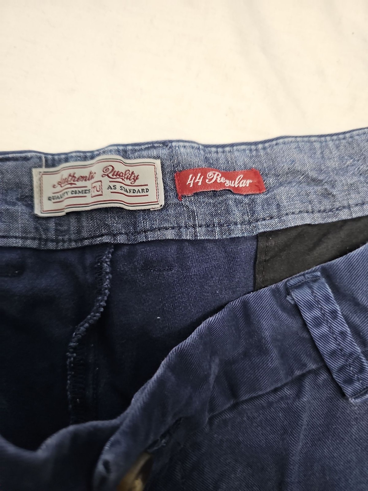 Tu Men’s Navy Blue Regular Fit Chinos Size 44R A20 1432