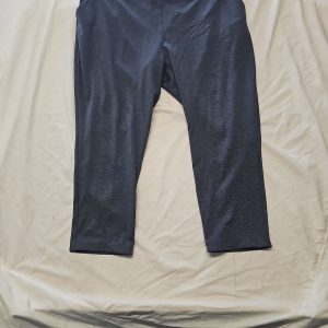 Bonmarché Grey Textured Pull-On Trousers - Size 24 A3 1236