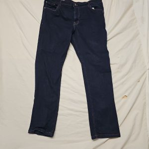 Men's Straight Leg Indigo Blue Denim Jeans Size 42R A5 1251