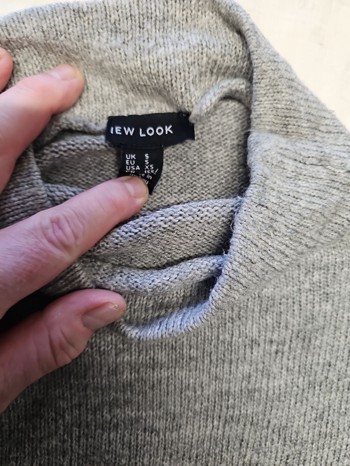 New Look Grey Marl Cropped Turtle Neck Sweater A19 1421