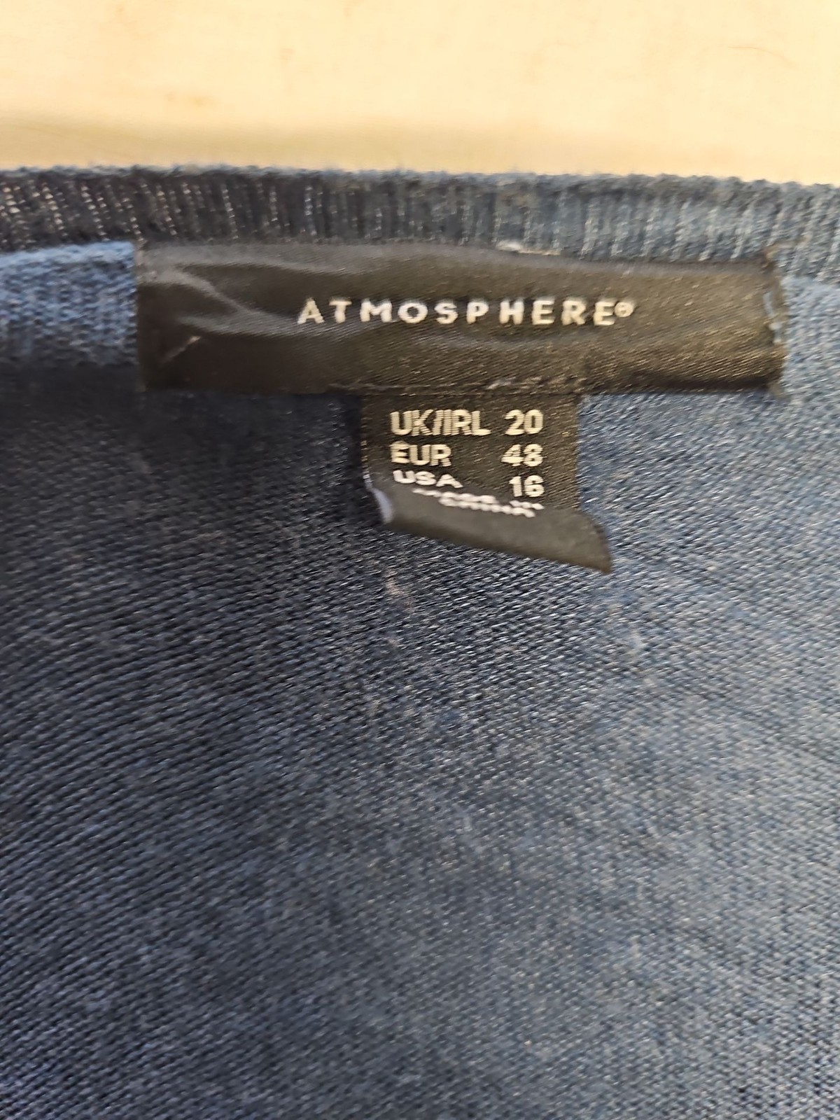Atmosphere Blue Lightweight Fine Knit Cardigan Size 20 A19 1423