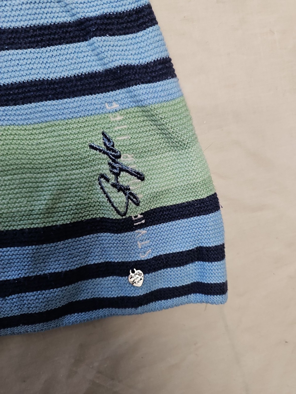 Rabe 1920 Vintage Striped Knit Jumper - Mint, Blue & Navy - Size 40 A19 1425 - Image 5