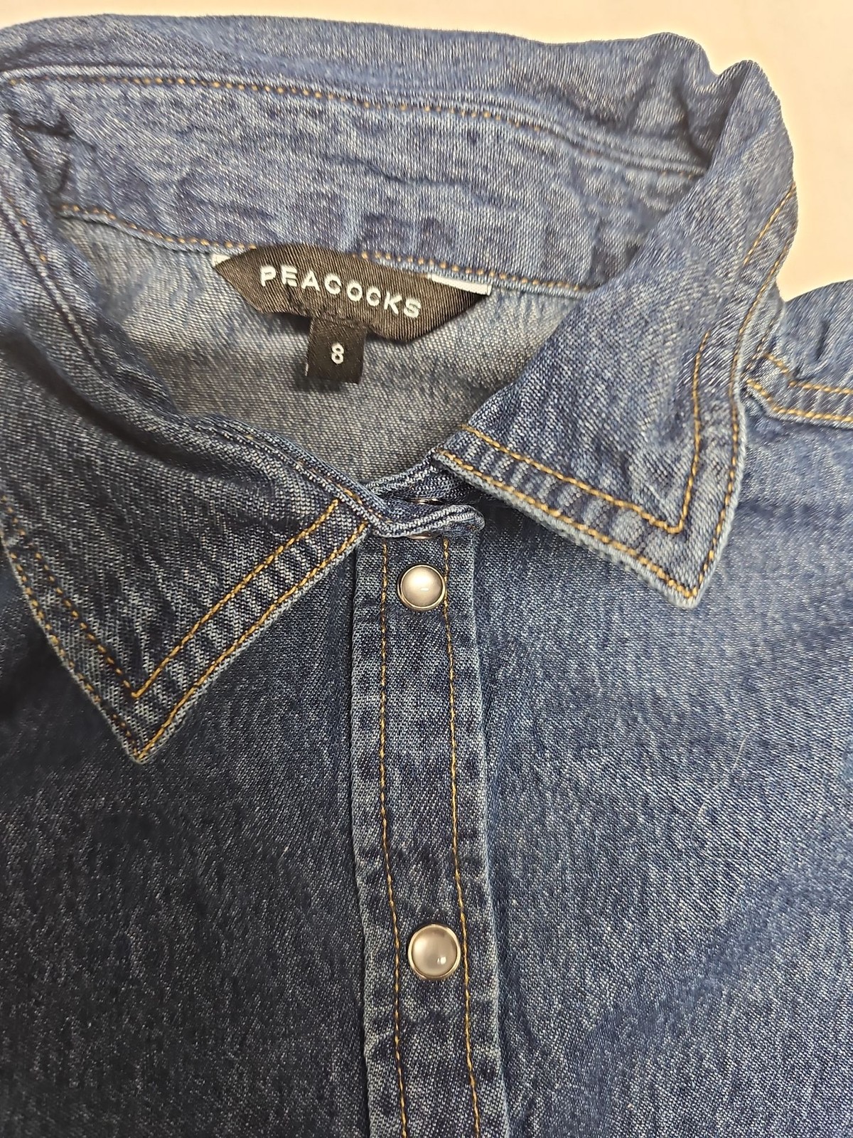Peacocks Women’s Indigo Denim Western Shirt – Size 8 A18 1416