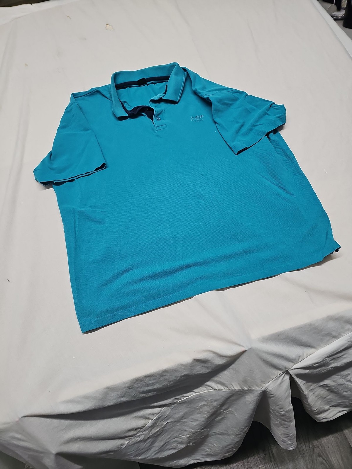 Cotton Traders Men's Turquoise Blue Piqué Polo Shirt 2XL A18 1417 - Image 3