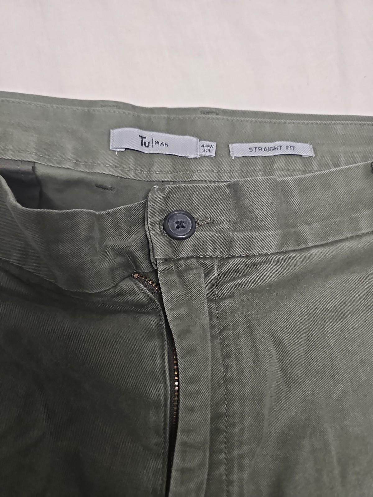 Tu Clothing Men’s Olive Green Straight Fit Chinos 44W 32L A18 1412