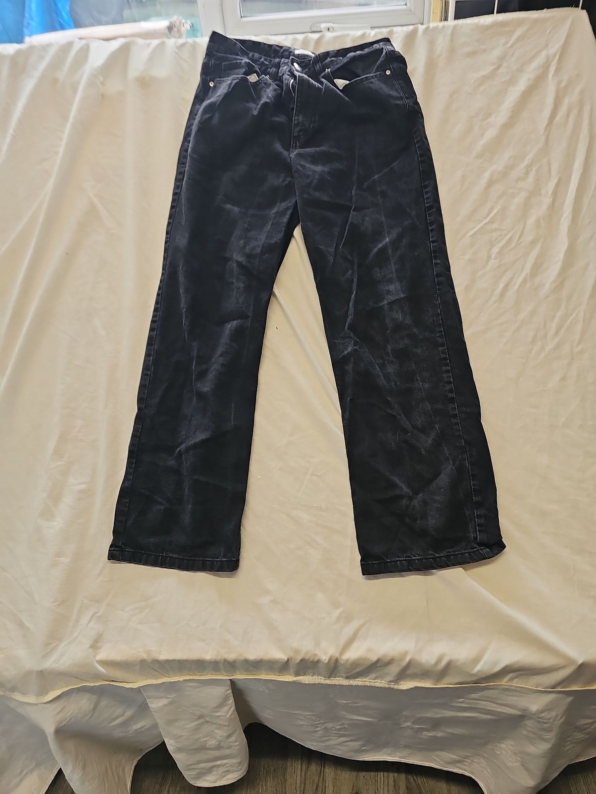 Papaya Denim Women's Black Straight Leg Jeans A6 1264