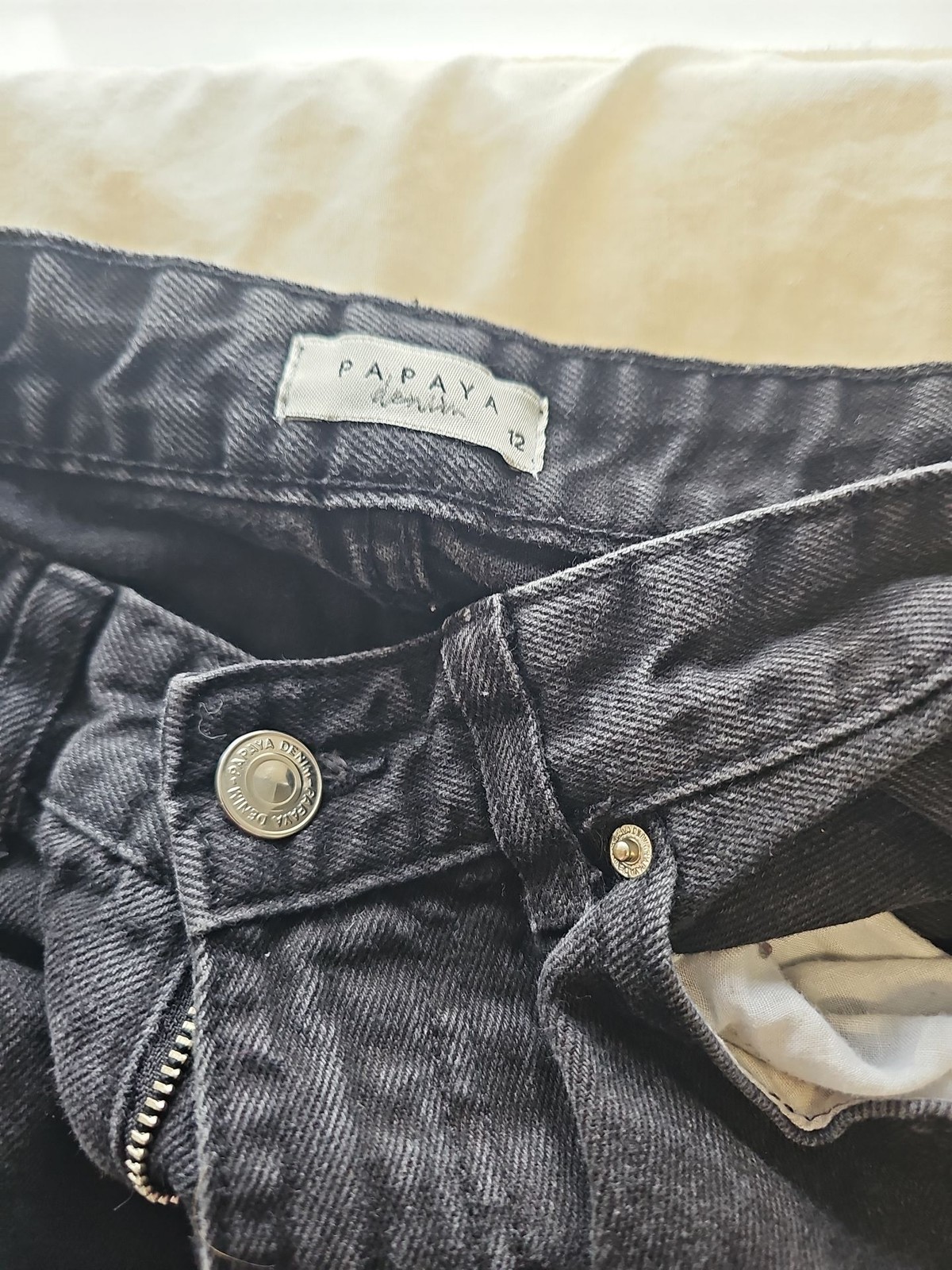 Papaya Denim Women’s Black Straight Leg Jeans A6 1264