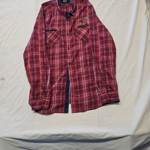 Buffalo David Bitton Men's Red Plaid Check Button Down Shirt XXL A7 1278