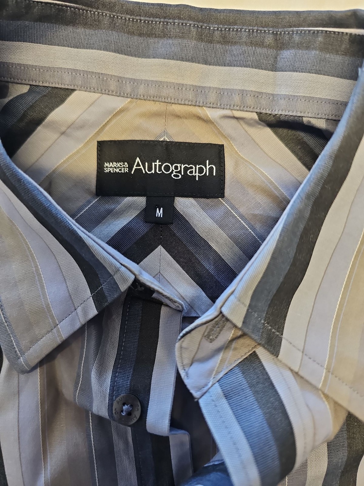 Marks & Spencer Autograph Men’s Striped Button Down Shirt A7 1276