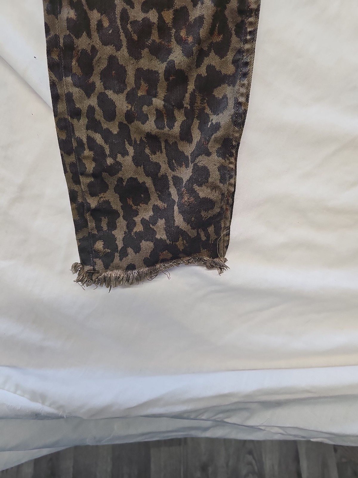 ZARA WOMAN Leopard Print Raw Hem Slim Jeans A3 1232 - Image 5