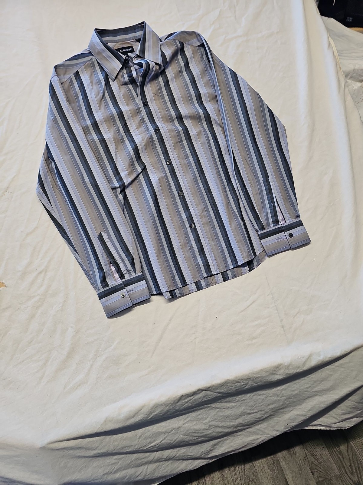 Marks & Spencer Autograph Men's Striped Button Down Shirt A7 1276 - Image 3
