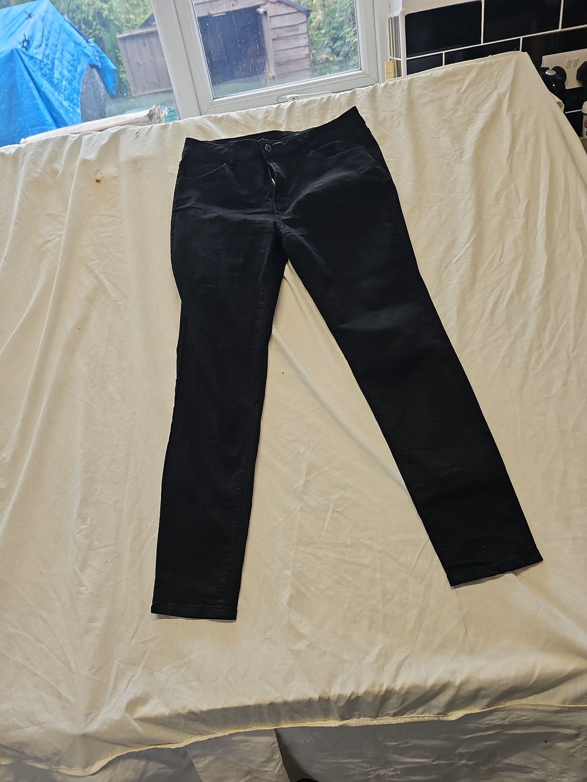 Classic Black Slim Fit Denim Trousers A6 1271