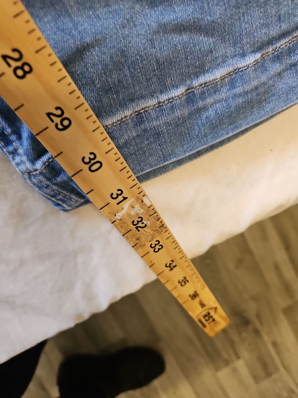 M&S Light Indigo Wide Leg Flare Jeans - Size UK 14 Regular A6 1269 - Image 6
