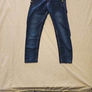 Girls Dark Wash Slim Fit Jeans with Star Embroidery A6 1265
