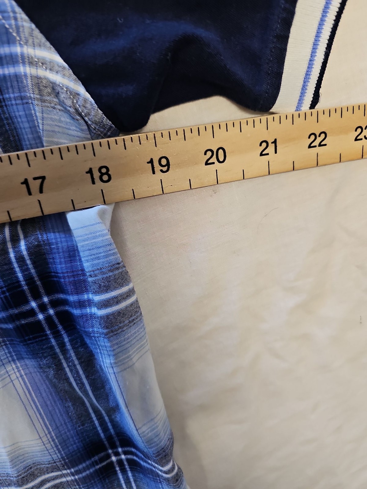 Lee Cooper Men's Vintage Style Checked Western Shirt Navy Blue Small 7 1272 - Image 5