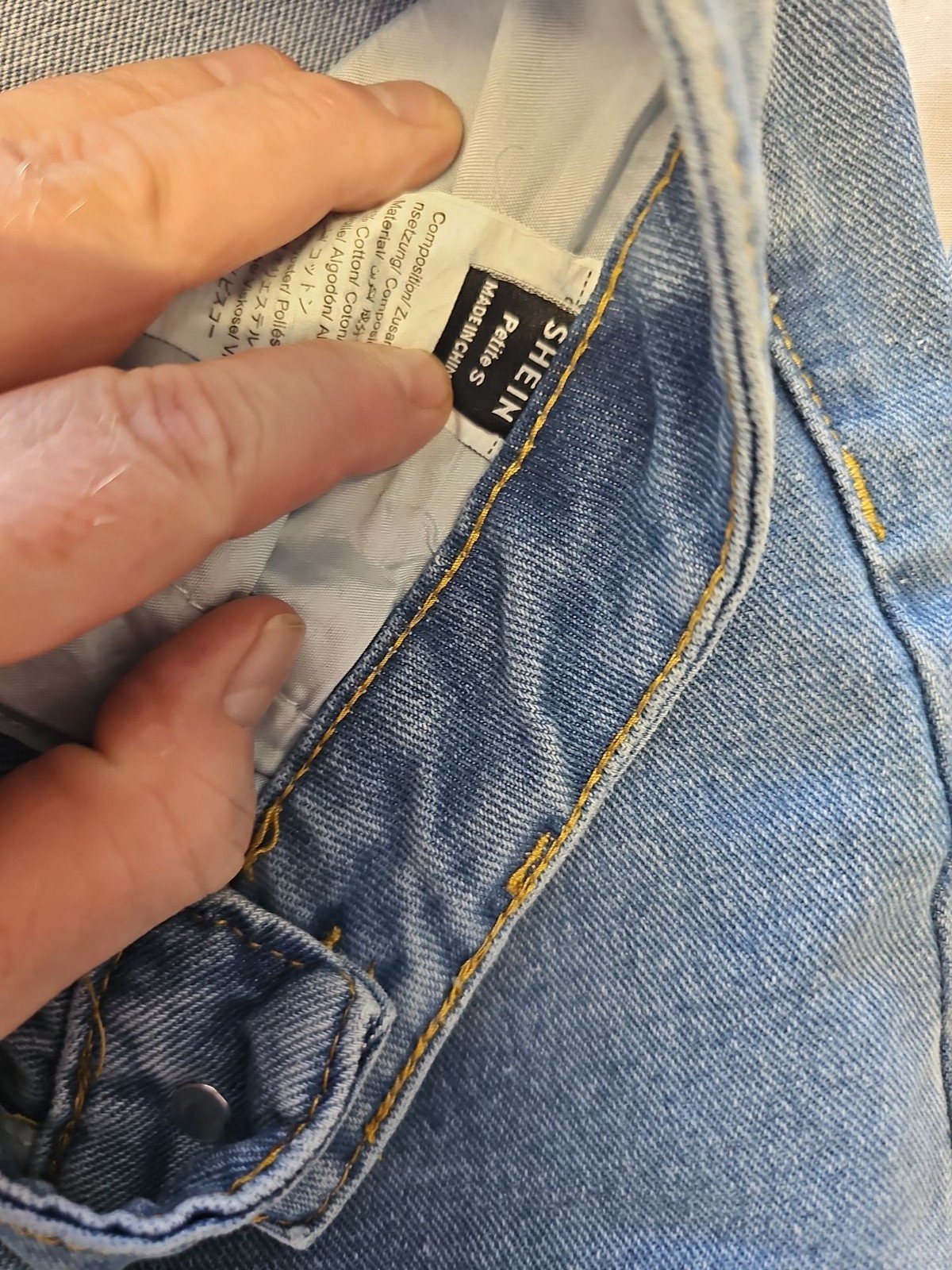 SHEIN Petite Small Straight Leg Blue Jeans