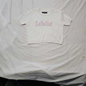 Primark Le Ballet Short Sleeve Knitted Top Cream Large A7 1283