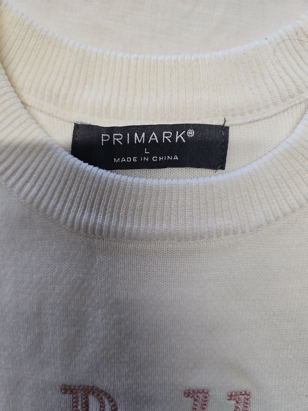 Primark Le Ballet Short Sleeve Knitted Top Cream Large A7 1283