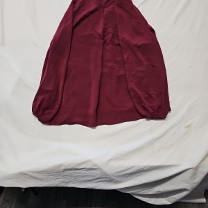 Papaya Burgundy Long Sleeve Blouse Size 16 A6 1286