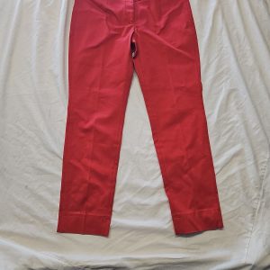 Façonnable Women's Red Tailored Slim-Leg Trousers EU 44 A3 1128
