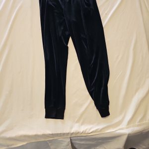 Avenue Black Velvet Jogger Lounge Pants A10 1300