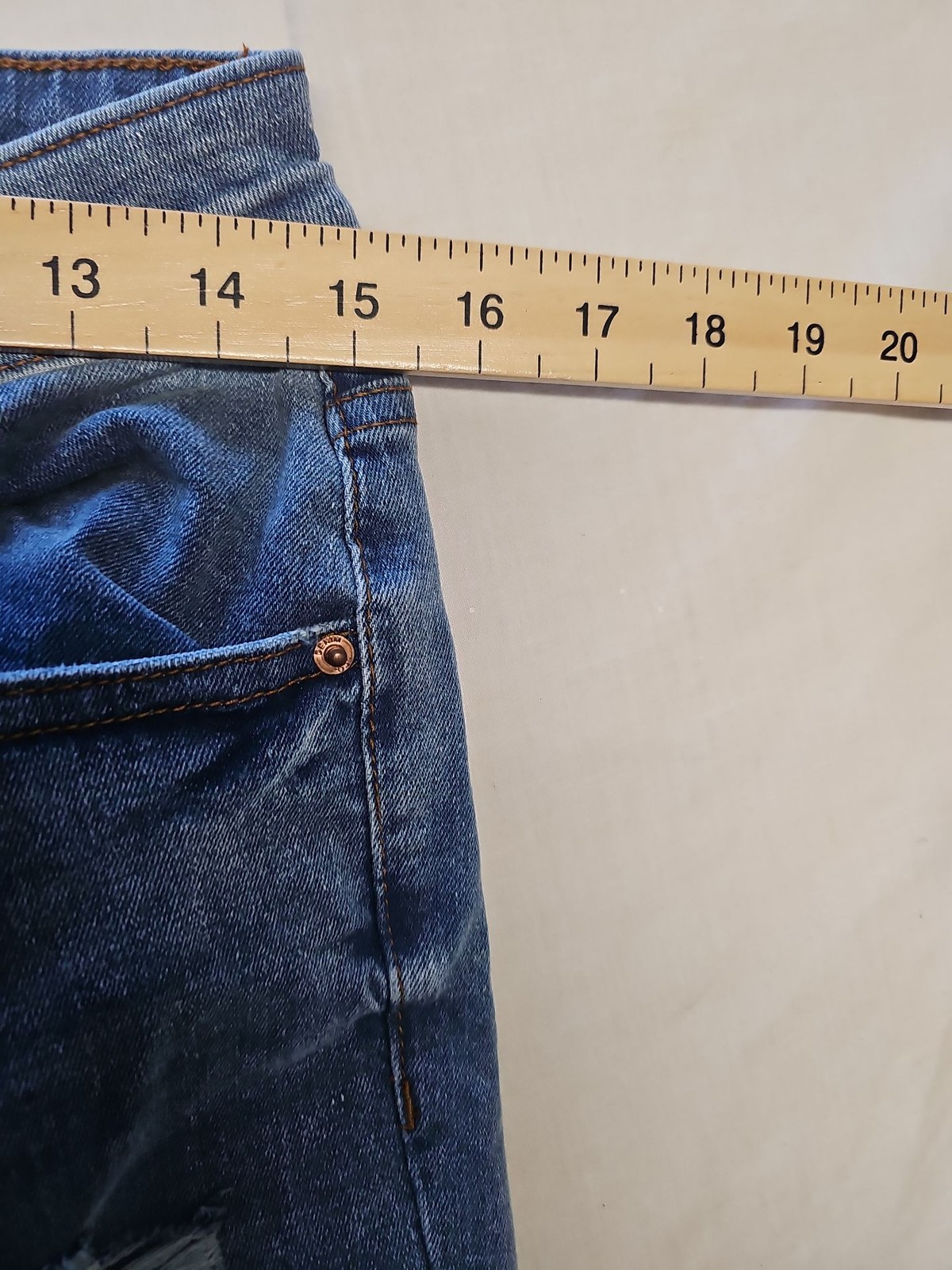 Primark Denim Co. Distressed Skinny Jeans in Mid-Blue Wash A8 1330 - Image 4