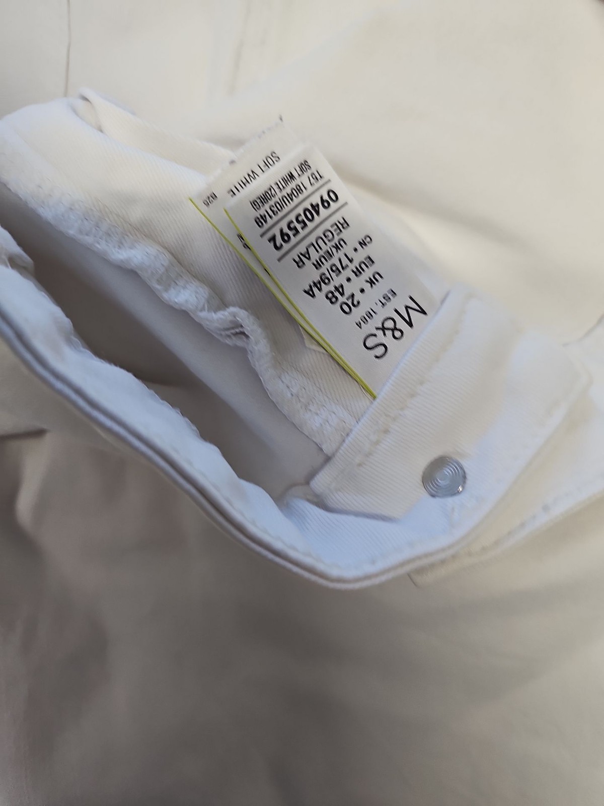 Marks & Spencer Soft White Slim Fit Jeans UK 20 Regular A8 1328