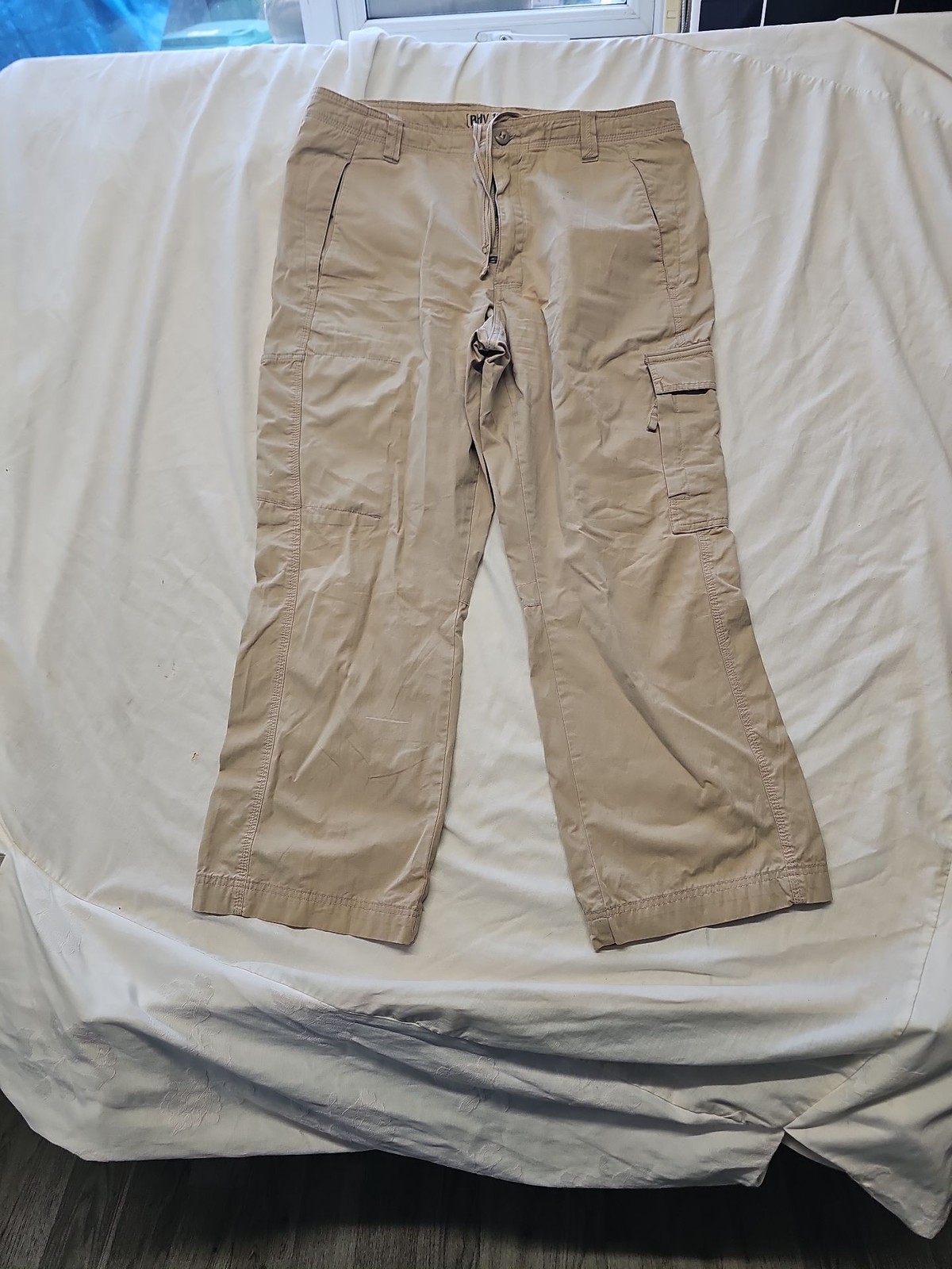Marks & Spencer Blue Harbour Beige Cargo Trousers 38/29 A3 1230