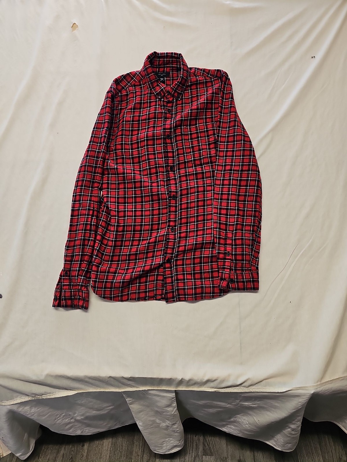 New Look Men's Red Buffalo Plaid Flannel Shirt A11 1313