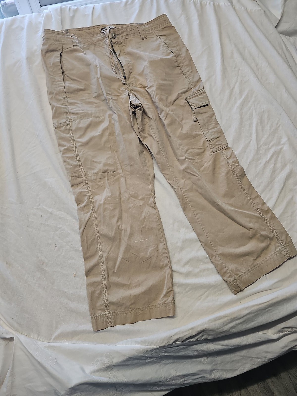 Marks & Spencer Blue Harbour Beige Cargo Trousers 38/29 A3 1230 - Image 3