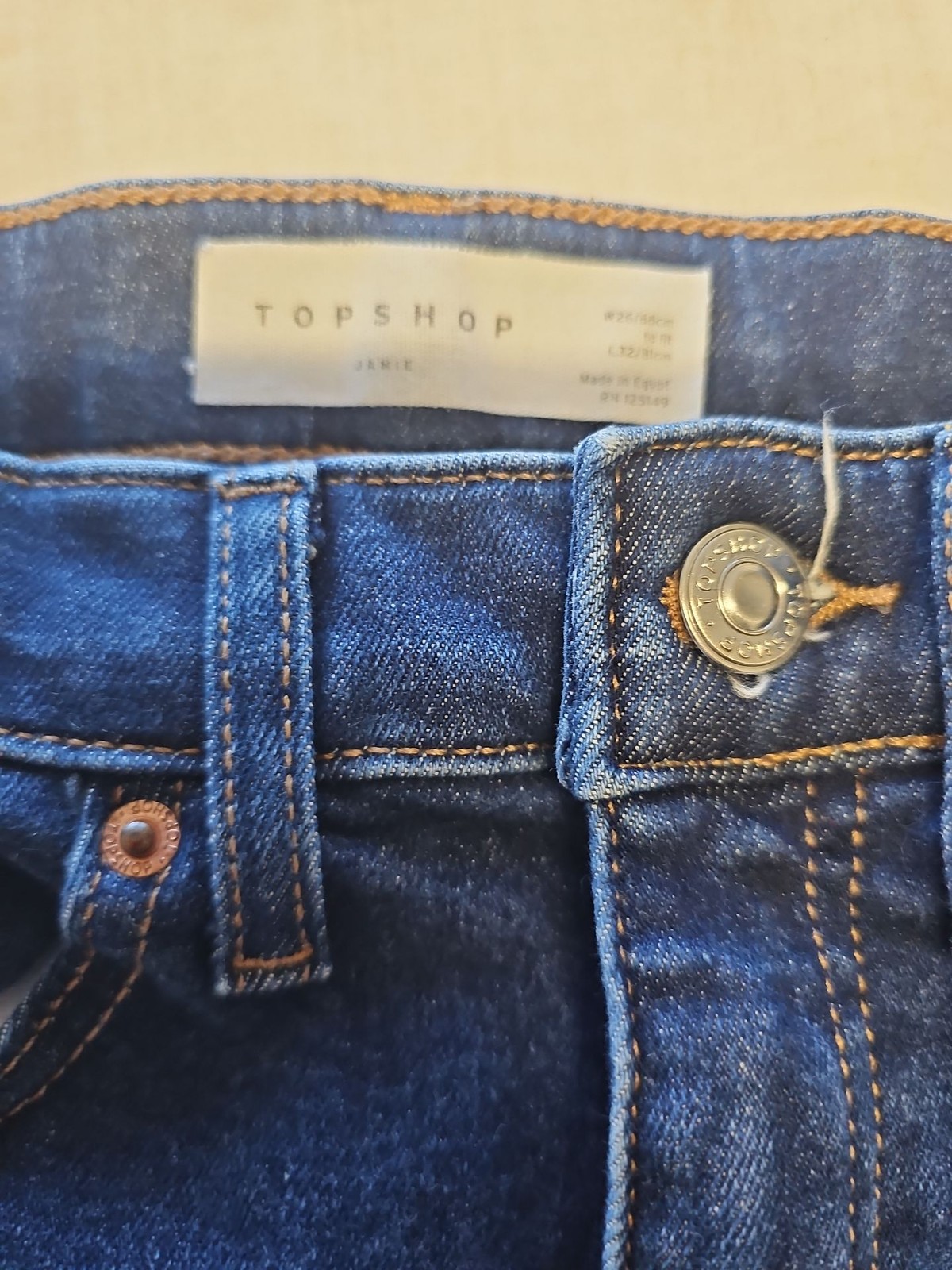 Topshop Jamie Skinny High-Waisted Blue Jeans W26 L32 A8 1324