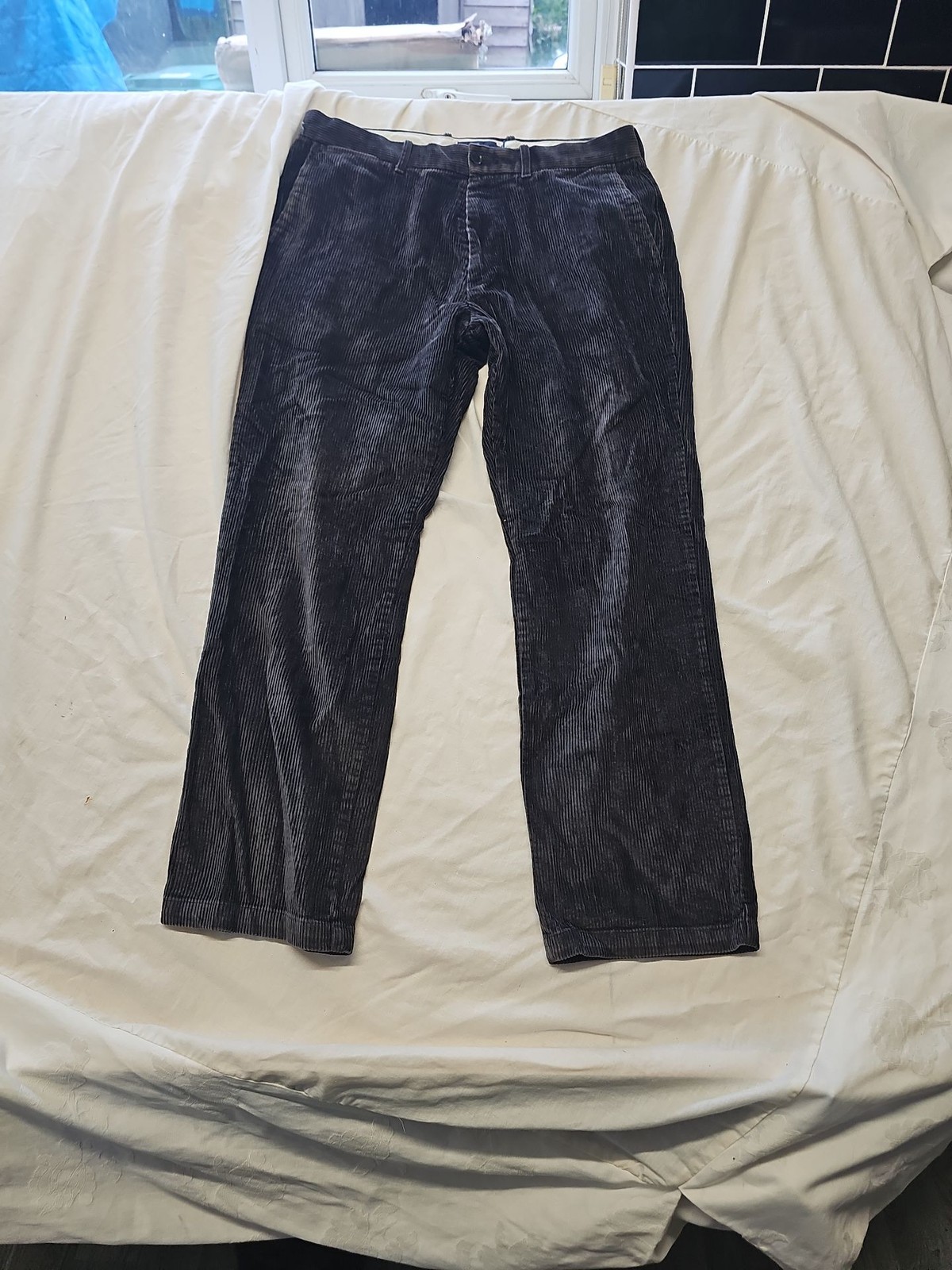 Blue Harbour Men's Wide Wale Corduroy Trousers - Charcoal Grey A3 1235