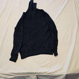 Primark Men's Black Ribbed Roll Neck Knit Sweater A11 1308