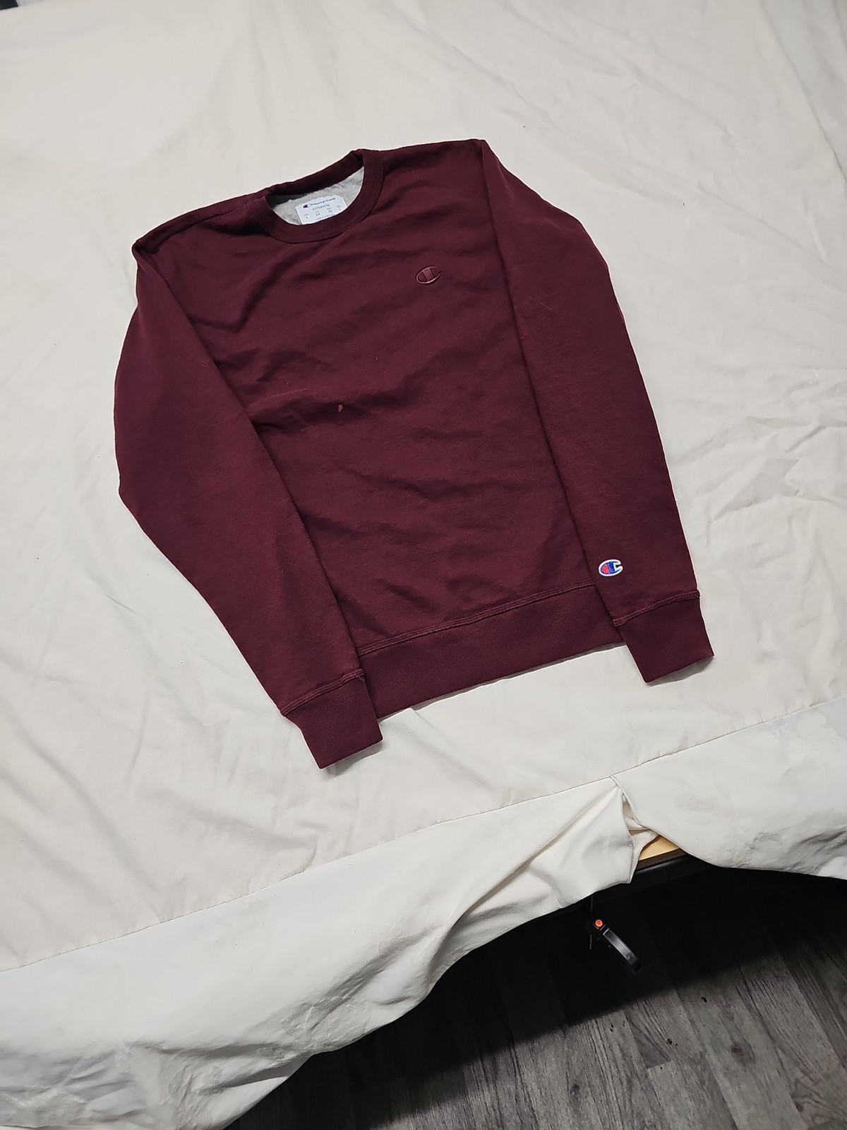 Champion Authentic Crewneck Sweatshirt in Burgundy slight bleach mark A13 1362 - Image 4