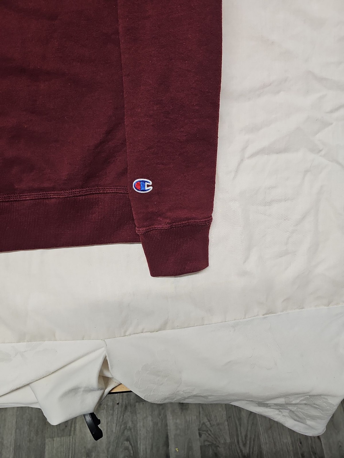 Champion Authentic Crewneck Sweatshirt in Burgundy slight bleach mark A13 1362 - Image 6