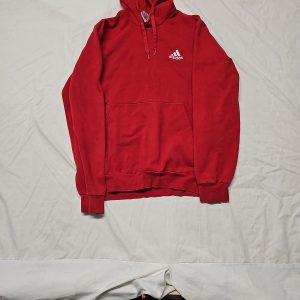 Adidas Men's Essential Logo Pullover Hoodie in Red - Size L A13 1364
