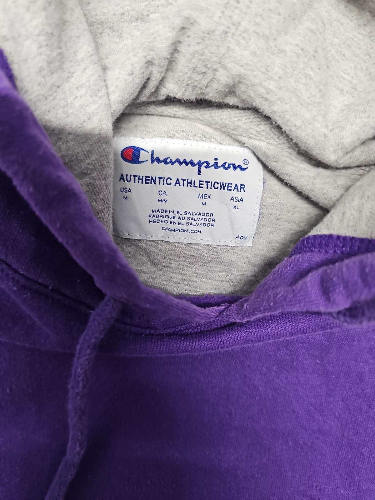 Champion Authentic Athleticwear Purple Pullover Hoodie Size M A13 1361