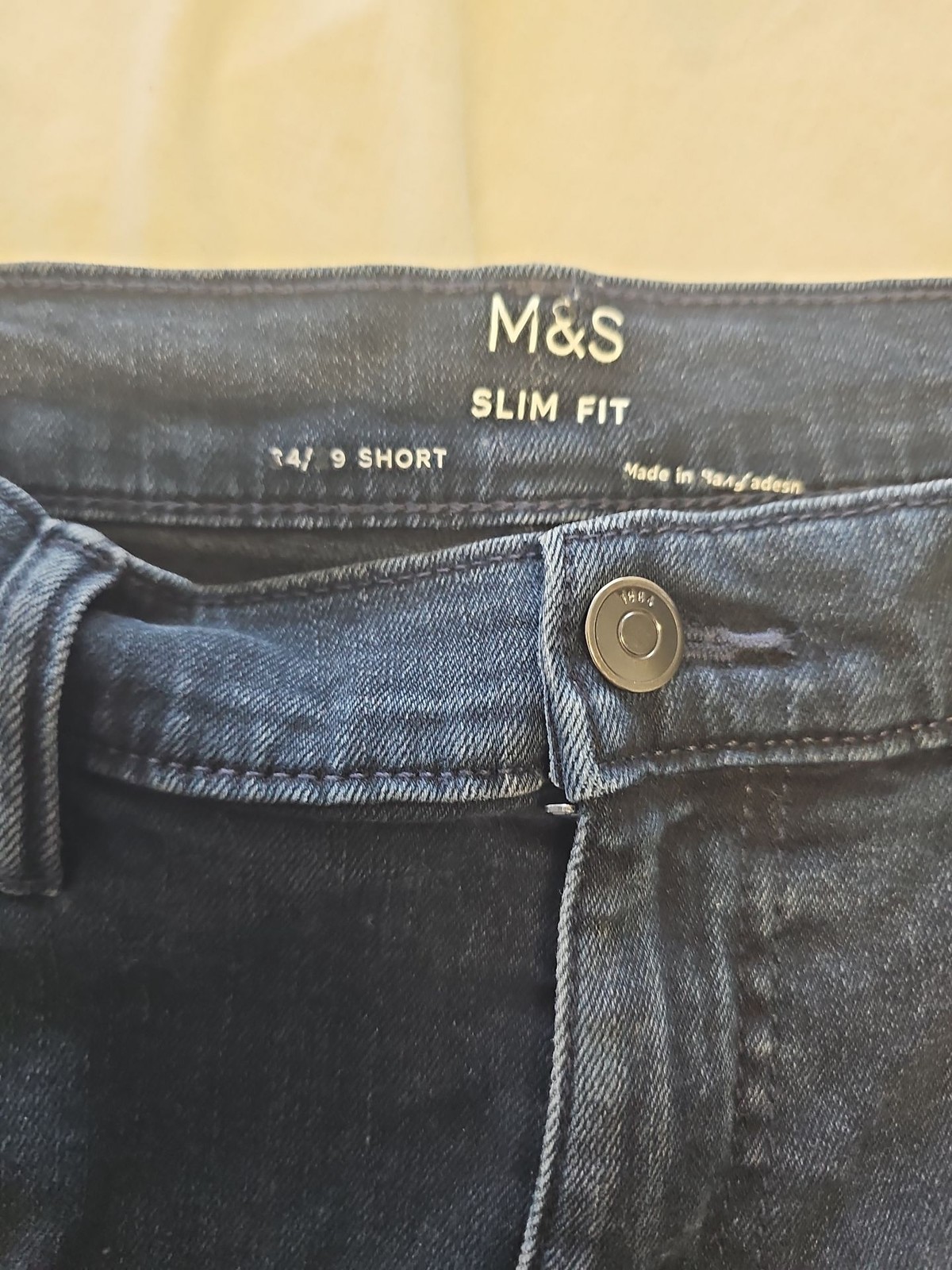 M&S Men’s Slim Fit Indigo Wash Jeans – 34/29 Short 3 1238