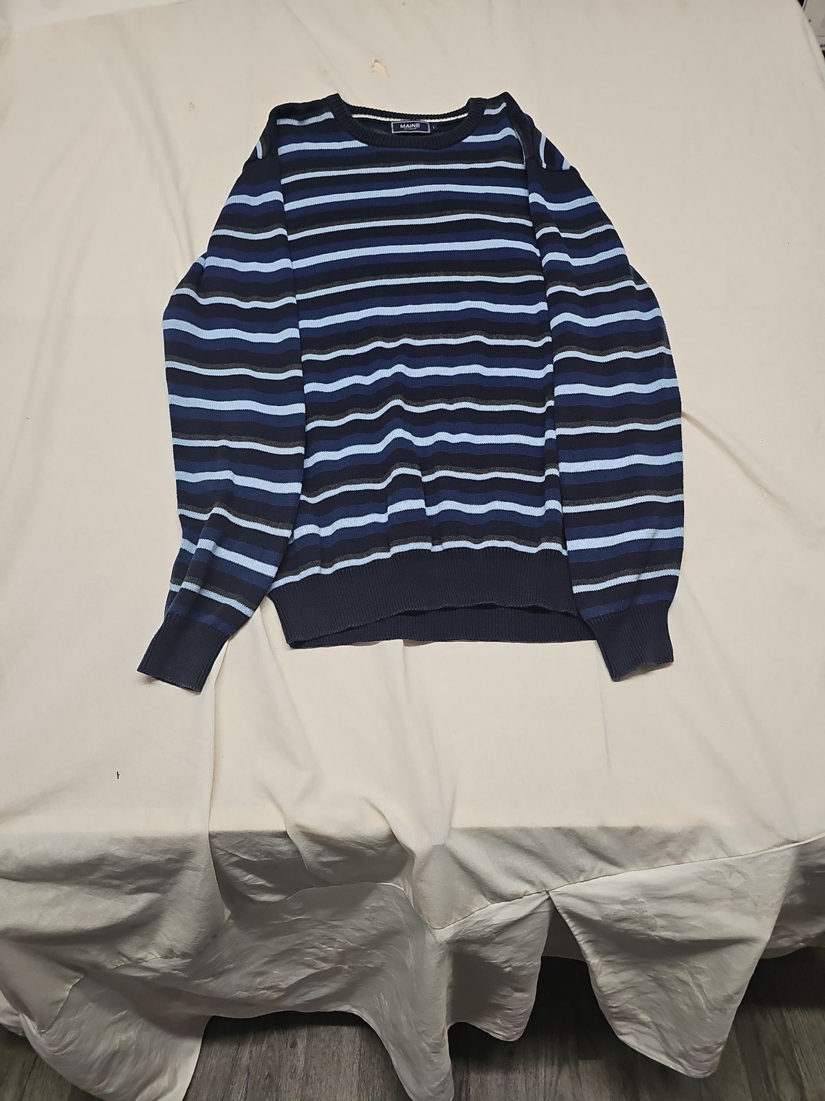 Maine New England Men's Striped Crew Neck Knitted Jumper A17 1397