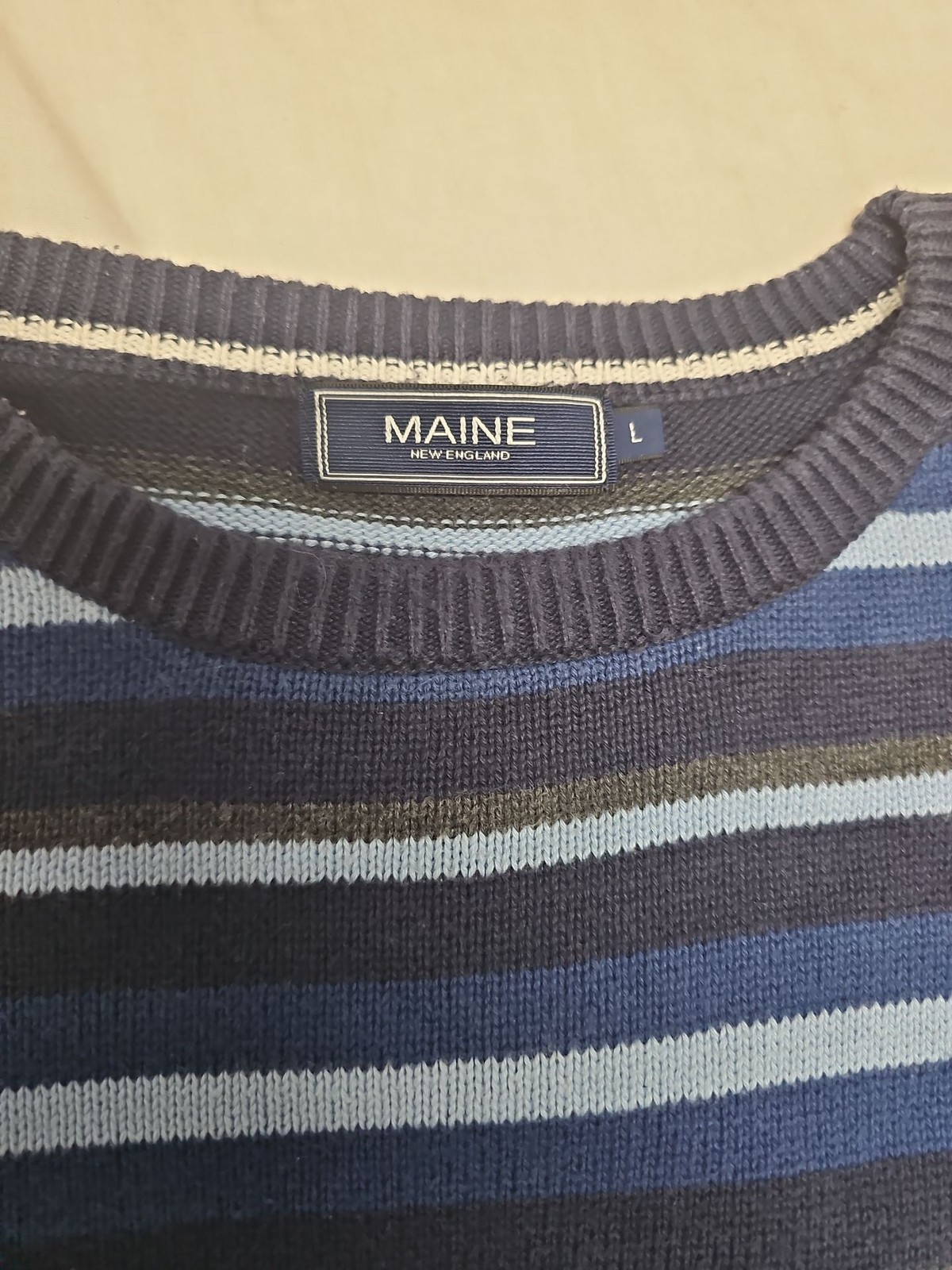 Maine New England Men’s Striped Crew Neck Knitted Jumper A17 1397