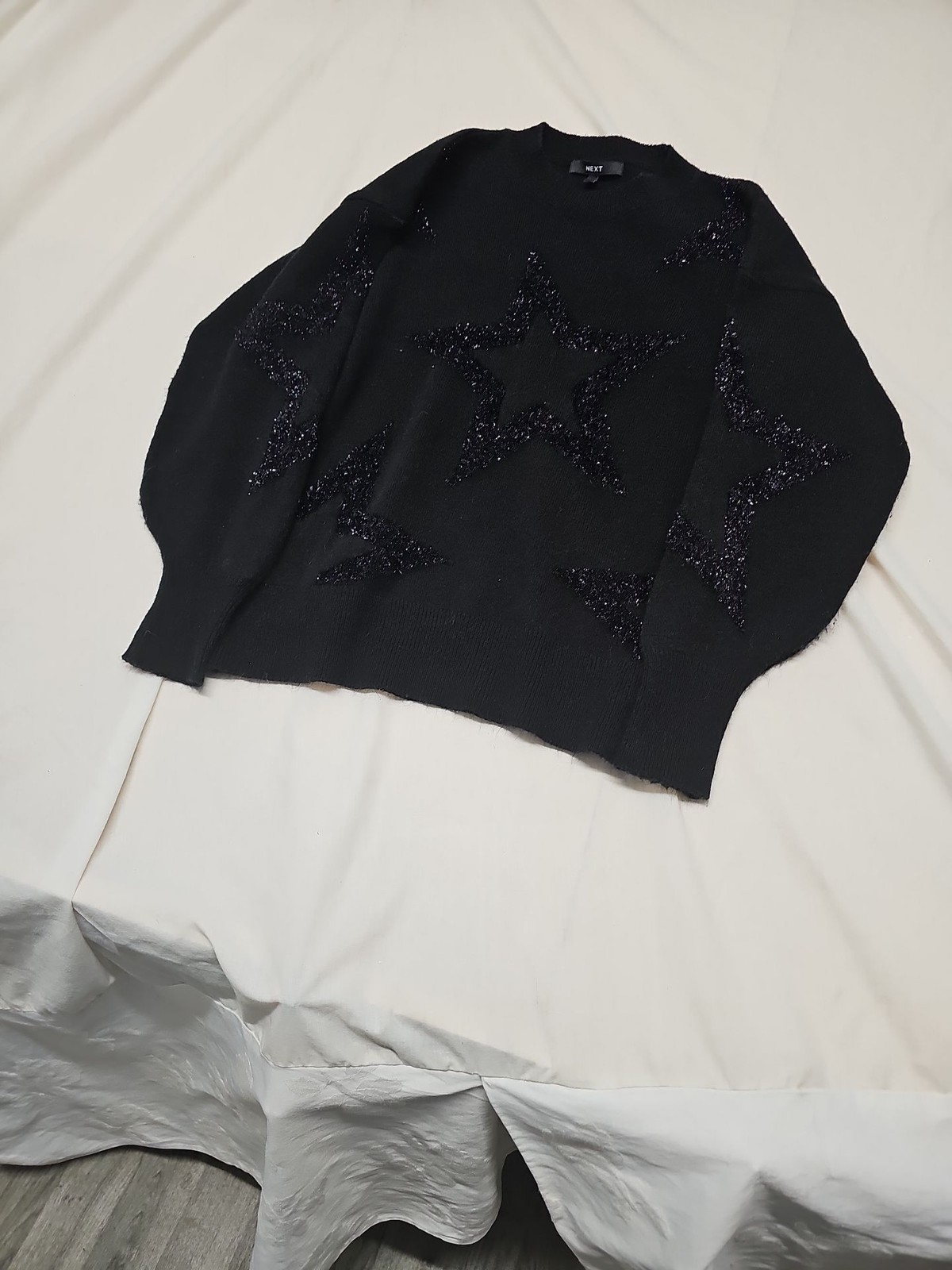 Next Black Star Pattern Sparkle Jumper A16 1391 - Image 4