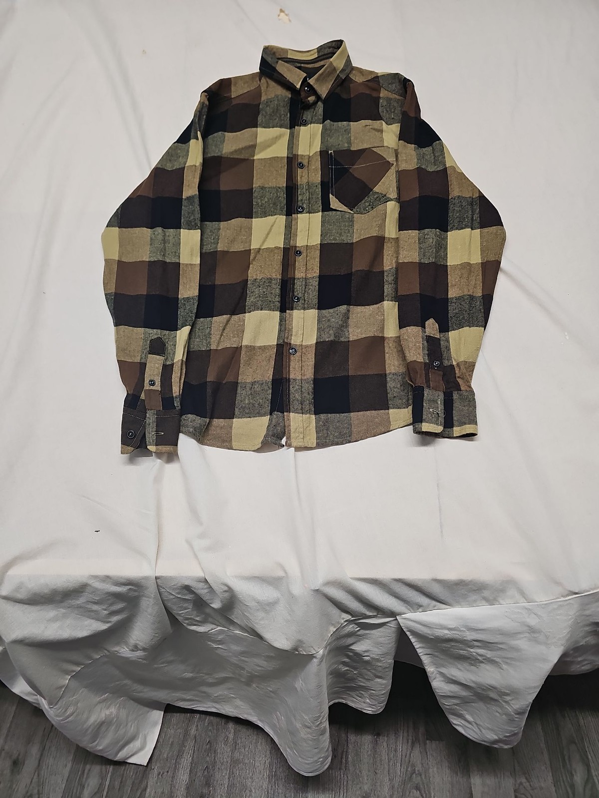 Cedar Wood State Men's Earth Tone Check Flannel Shirt A16 1395