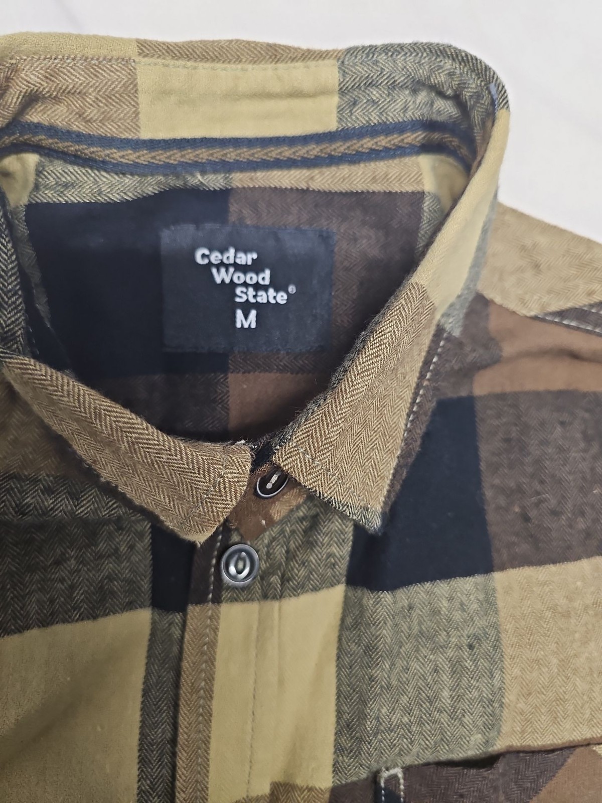 Cedar Wood State Men’s Earth Tone Check Flannel Shirt A16 1395