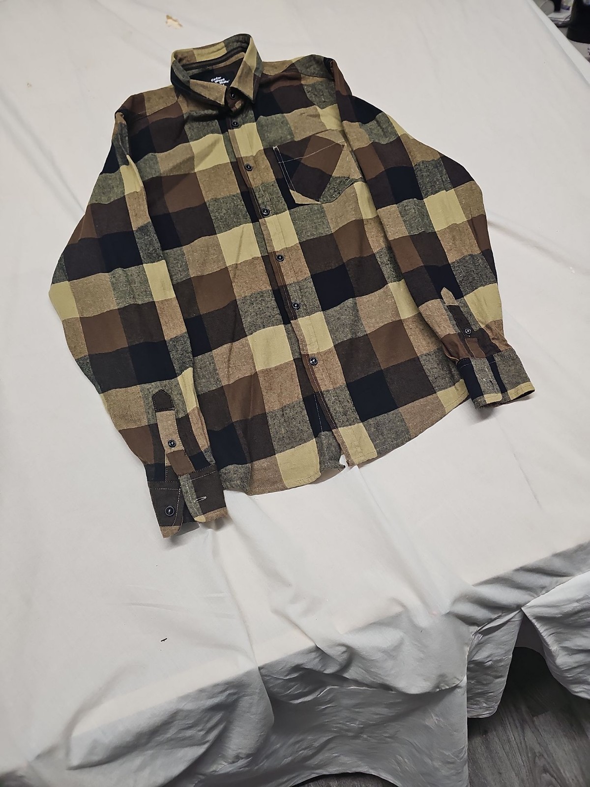 Cedar Wood State Men's Earth Tone Check Flannel Shirt A16 1395 - Image 3