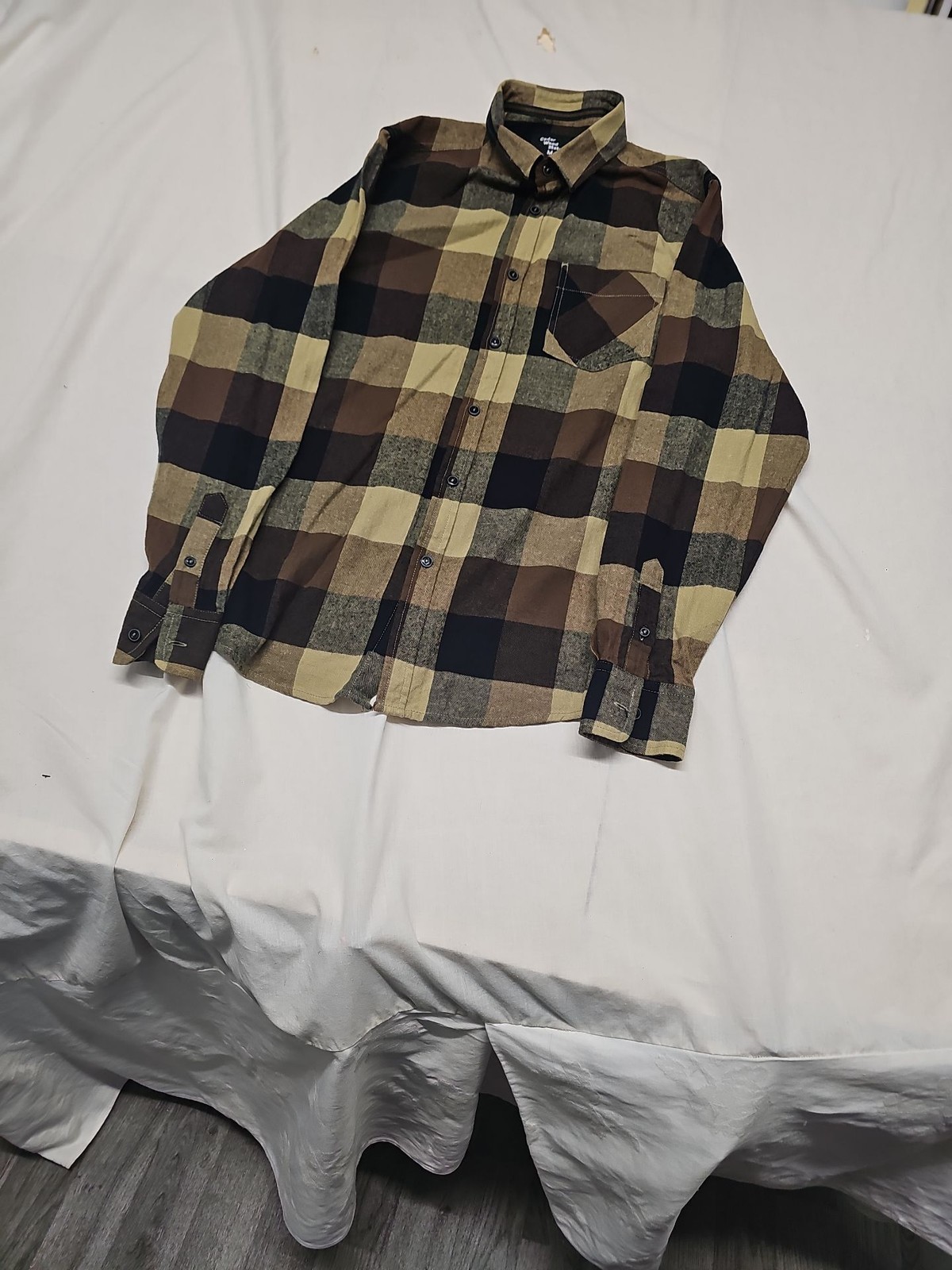 Cedar Wood State Men's Earth Tone Check Flannel Shirt A16 1395 - Image 4
