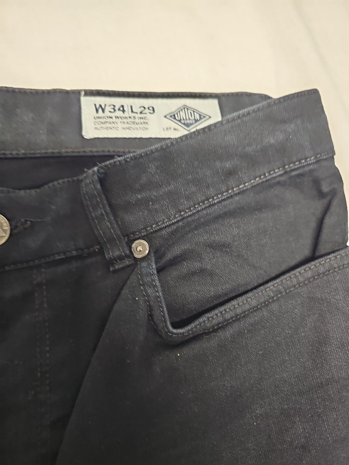 Union Works Men’s Black Slim Straight Jeans W34 L29 A16 1386