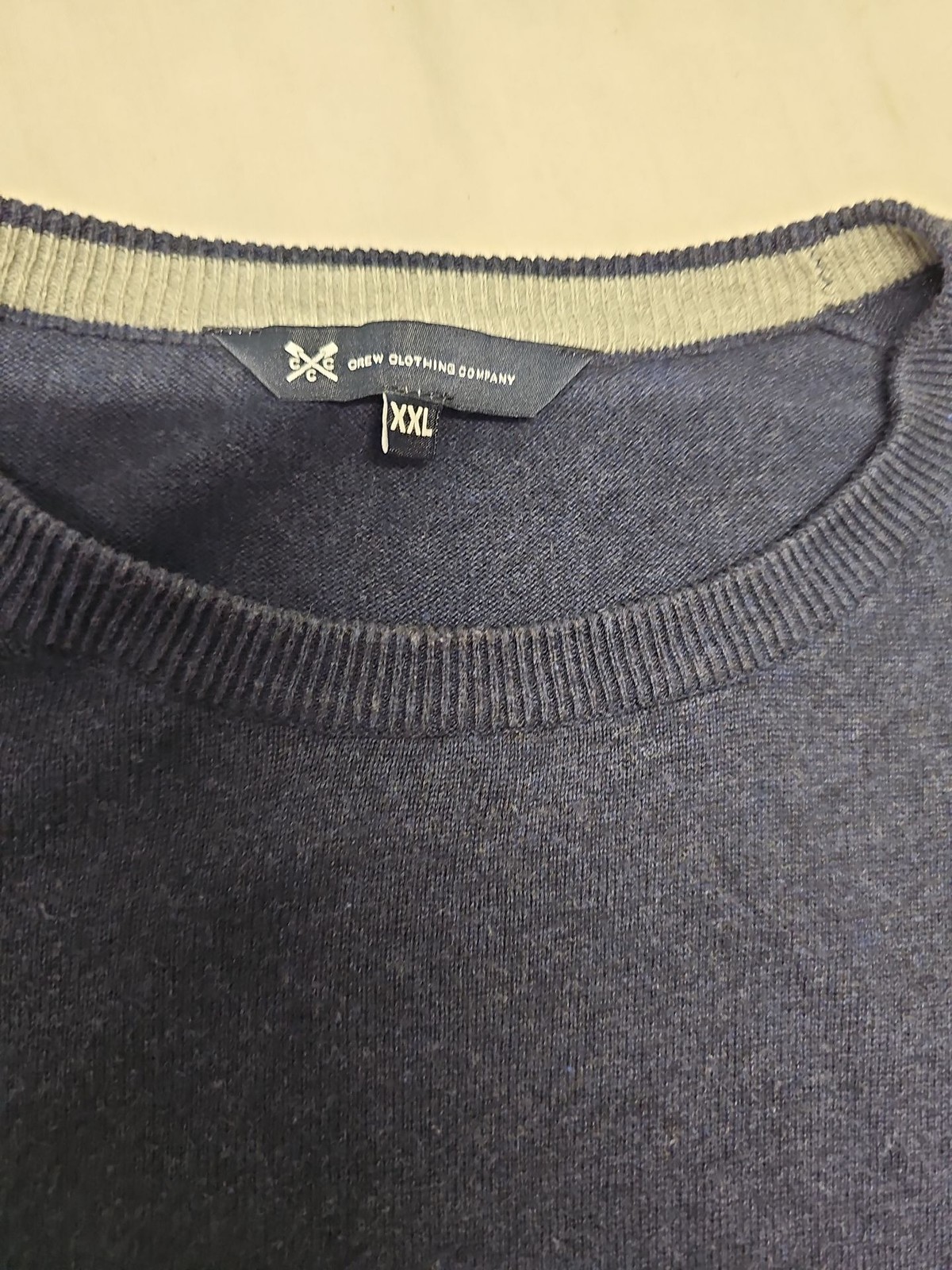 Crew Clothing Company Navy Striped Cotton Jumper XXL A16 1388