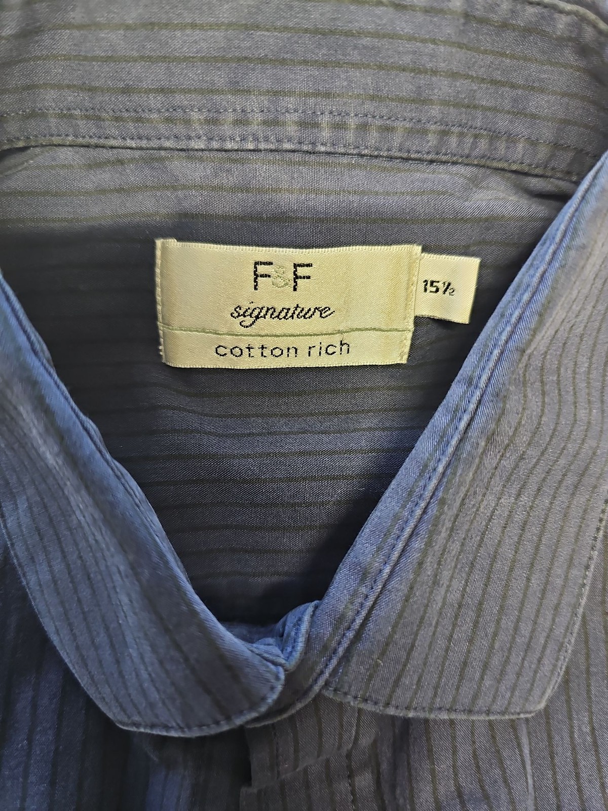 F&F Signature Navy Pinstripe Formal Shirt A12 1354